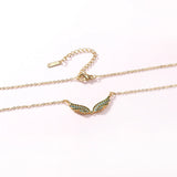 Stainless Steel Full Pave Angel Wing Necklace - 11 Options