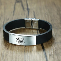 Stainless Steel and Silicone Dad Bracelet - 20 Options