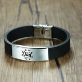 Stainless Steel and Silicone Dad Bracelet - 20 Options