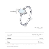 925 Sterling Silver Opal Crown Ring