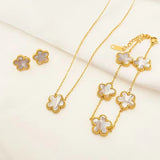 Stainless Steel Flower/Five Leaf 3 piece Set - 4 Colours