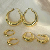 Stainless Steel Hoop Earrings - 2 Colours - 4 Options