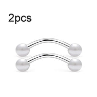 2pcs 16G Surgical Steel Curved Barbell Body Jewellery - 14 Options - 3 Sizes