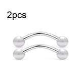 2pcs 16G Surgical Steel Curved Barbell Body Jewellery - 14 Options - 3 Sizes