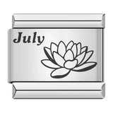 Stainless Steel Birthday Flower Italian Charm -- 12 Options