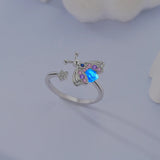 925 Sterling Silver Luminous Firefly Open Ring