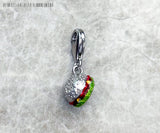 925 Sterling Silver Burger Hanging Charm
