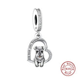 925 Silver Love You Forever Dog Hanging Charm - 33 Options