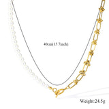 Stainless Steel Asymmetric Gold Colour Necklace - 9 Options