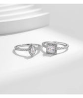 925 Sterling Silver Square Geometric CZ Ring