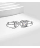 925 Sterling Silver Square Geometric CZ Ring