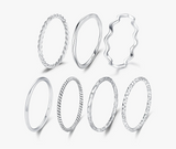 925 Sterling Silver Simple Stackable Dainty Ring - 11 Designs