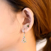 925 Sterling Silver Christmas Hoop Hanging Earrings - 14 Options