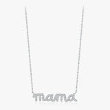 925 Sterling Silver Pave Setting CZ mama Necklace - 2 Colours