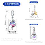 925 Sterling Silver Bunny Heart Hanging Charm