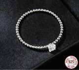 925 Sterling Silver Dainty Moissanite Rope Ring