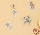 925 Sterling Silver Dog Hanging Charm - 9 Options