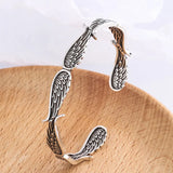 925 Sterling Silver Wings Open Bangle