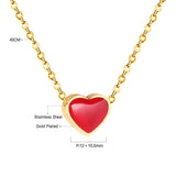 Stainless Steel Heart Shaped Pendant Necklace - 33 Options