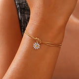 Stainless Steel Flower Knot Double Snake Chain Bracelet - 10 Options