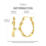 925 Sterling Silver Gold Plated CZ Star Hoop Earrings