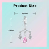 925 Sterling Silver Star Zodiac Sign CZ Hanging Charm - 12 Options