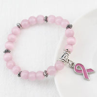 Fashion Natural Stone Pink Ribbon Bracelet - 6 Options