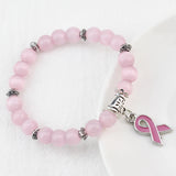Fashion Natural Stone Pink Ribbon Bracelet - 6 Options