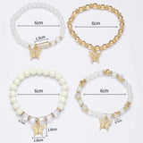4Pcs Butterfly Beaded Bracelet Set - 7 Colours