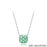 925 Sterling Silver Rose Cut Paraiba Blue/Green CZ Octagon Necklace - 2 Options