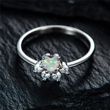 Fashion Created Opal/CZ Paw Ring - 3 Colours