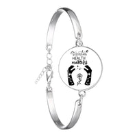 Glass 18mm Mental Health /Positivity Bracelet - 32 Options