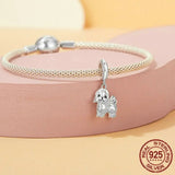 925 Sterling Silver Dog Hanging Charm - 9 Options