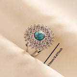 Stainless Steel Turquoise Colour Open Ring - 56 Options