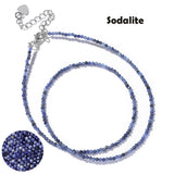 Fashion Faceted 2mm Natural Stone Bead Necklace - 31 Options