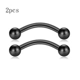 2pcs 16G Surgical Steel Curved Barbell Body Jewellery - 14 Options - 3 Sizes