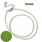 Fashion Faceted 2mm Natural Stone Bead Necklace - 31 Options