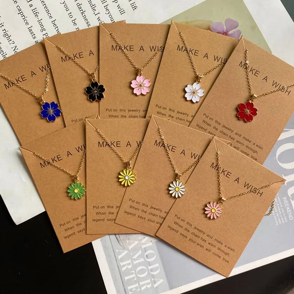 Fashion Flower Pendant Necklace or Earrings - 9 Options