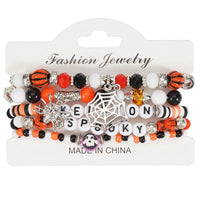4Pcs Halloween Clay Beaded Bracelet Set - 6 Options