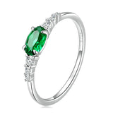 925 Sterling Silver Oval CZ Ring - 2 Colours
