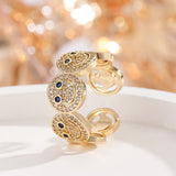 Fashion Smiley Face CZ Open Ring - 9 Options