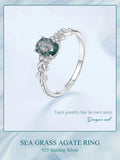 925 Sterling Silver Agate Ring