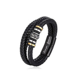 Stainless Steel Love You Forever Pleather Bracelet (Optional Box)