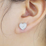 Fashion Micro Pave Cubic Zirconia Heart Earrings - 2 Colours