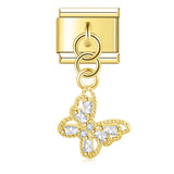 Stainless Steel Butterfly CZ Italian Charm - 6 Options