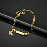 Stainless Steel Figaro Chain Blank Bar Bracelet - 7 Options