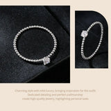 925 Sterling Silver Dainty Moissanite Rope Ring