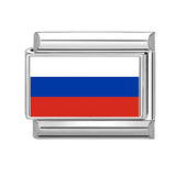 Stainless Steel World National Flag Italian Charm - 18 Options
