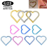 G23 Titanium Heart Nose/Ear Body Hoop - 2 Sizes - 13 Options