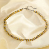 Stainless Steel Metal 2-Colour Necklace/Bracelet/Set - 2 Designs